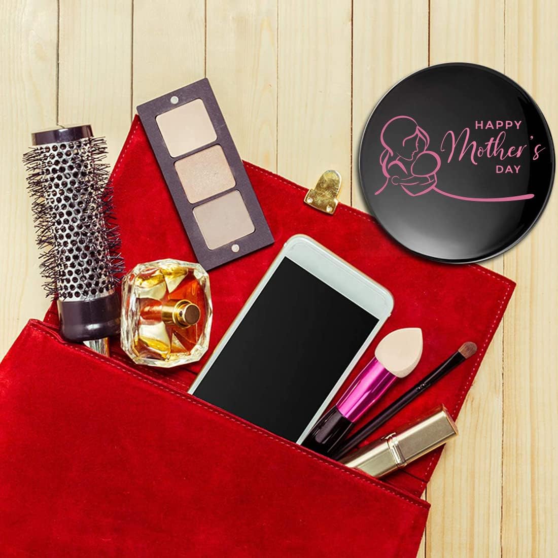 LED Lighted Cosmetic Travel Mirror with 7X/1X Magnification F23094