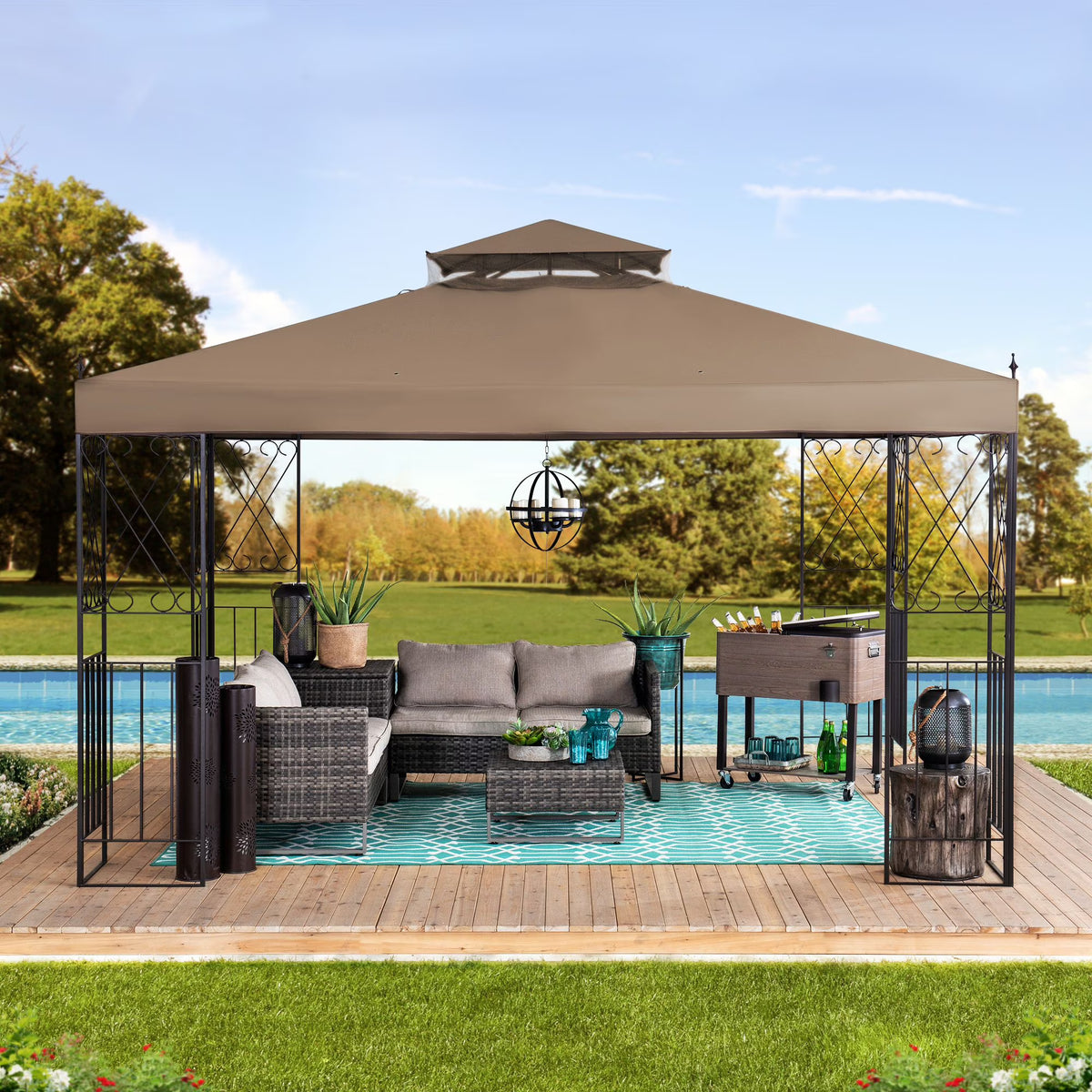 10 x 12 ft. 2 Tiered Steel Gazebo I1785