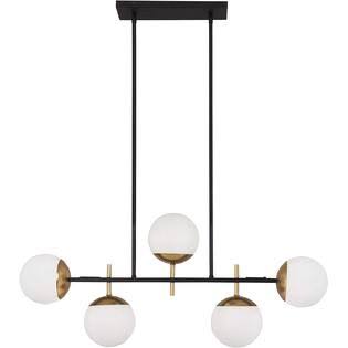 5 Light Island Light, Weathered Black w/Autumn Gold I616