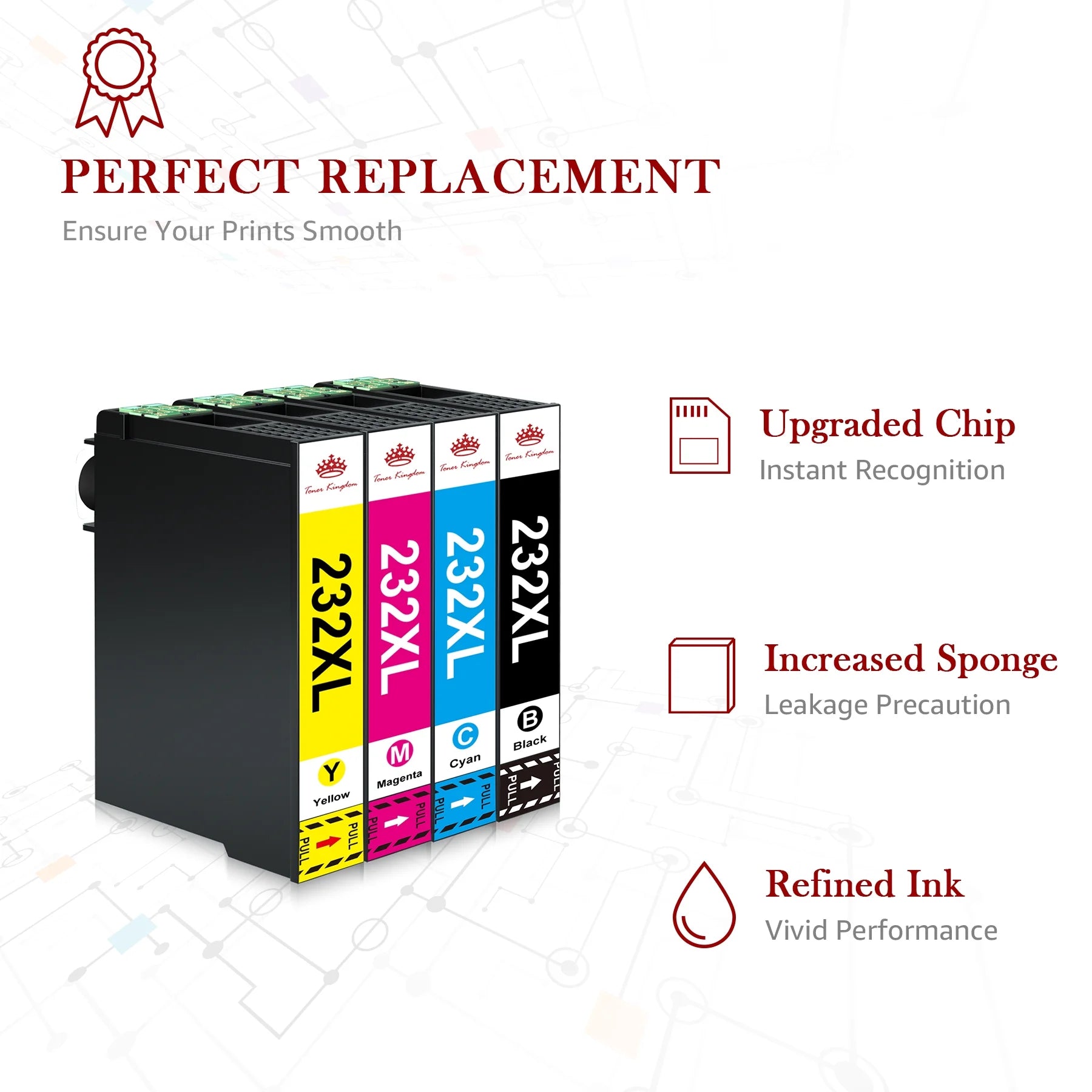 232XL Ink Cartridges 4 Pack Black Cyan Magenta Yellow G1037
