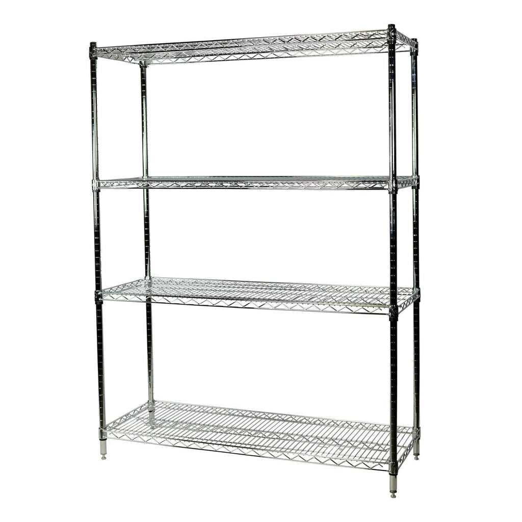 Chrome Wire Shelving Unit, 4 Shelves K645