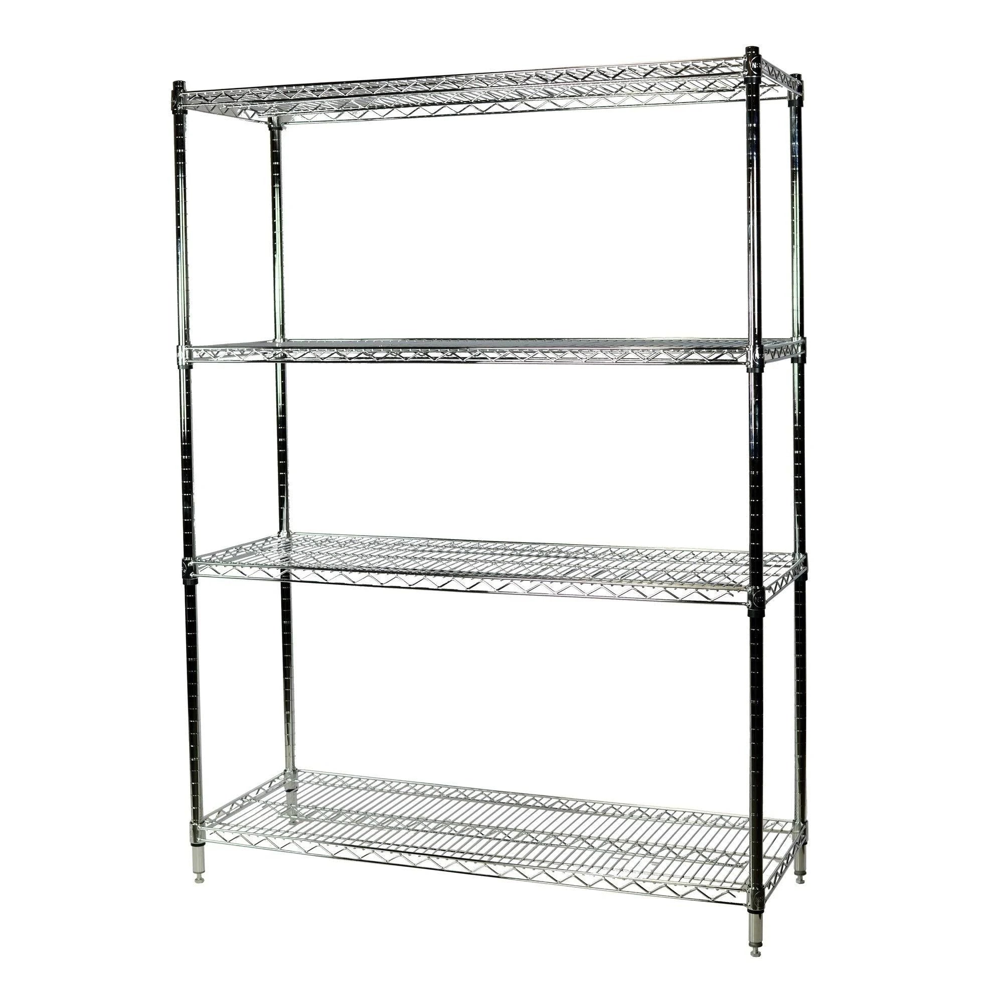 Chrome Wire Shelving Unit, 4 Shelves K645