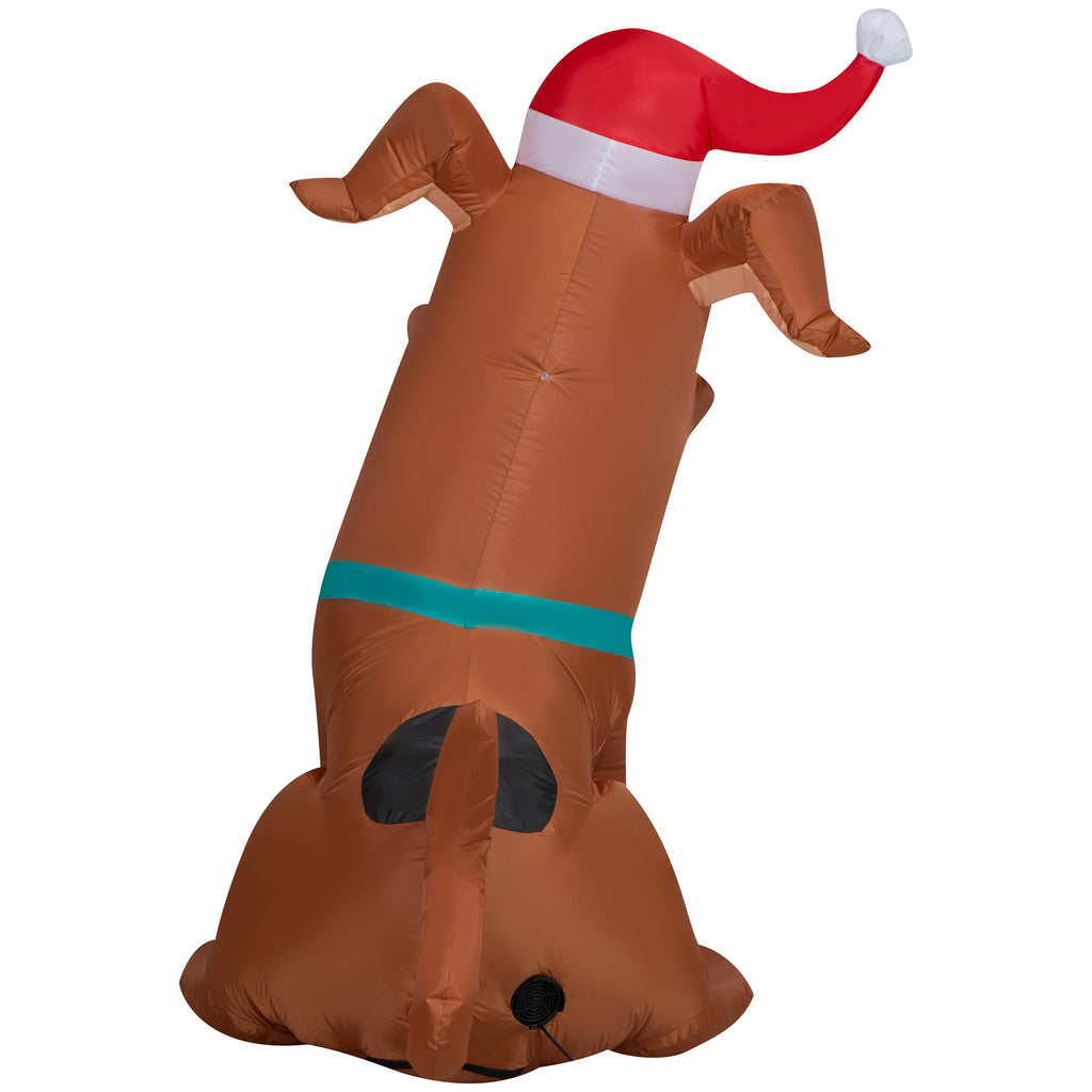 5 Foot Christmas Puppy Airblown Inflatable with Peppermint Bone N451372