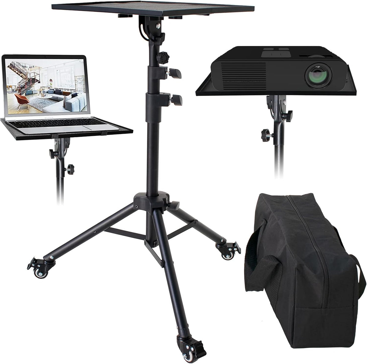 Adjustable Height Metal Laptop Tripod Stand, Pack of 2 W9382