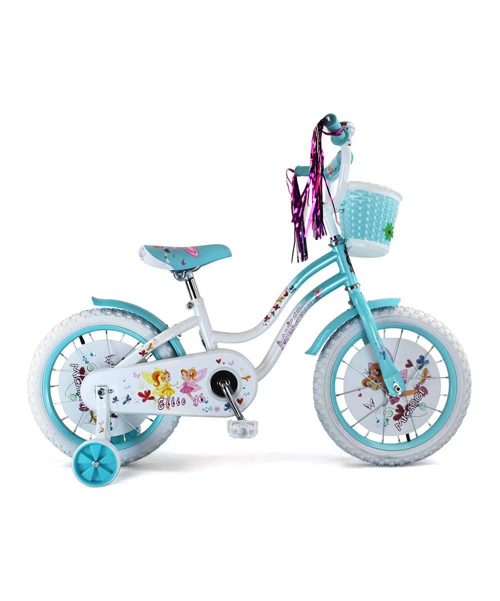 16x22 Girls Bicycle - White/Baby Blue X311