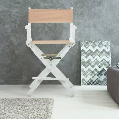 Navy Blue White Canvas Director&s Chair K151280