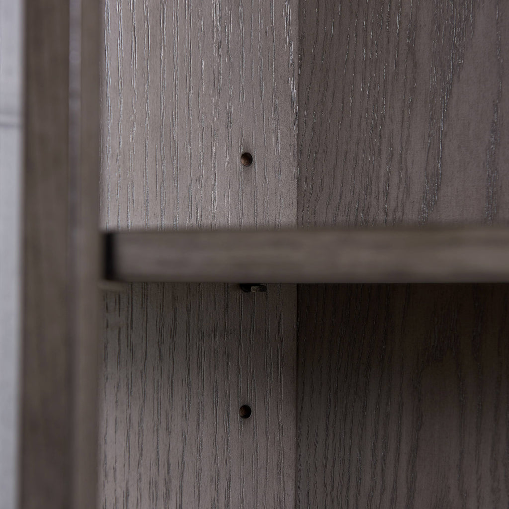 Weathered White 3-Shelf Corner Bookcase with Drawer Storage G355567