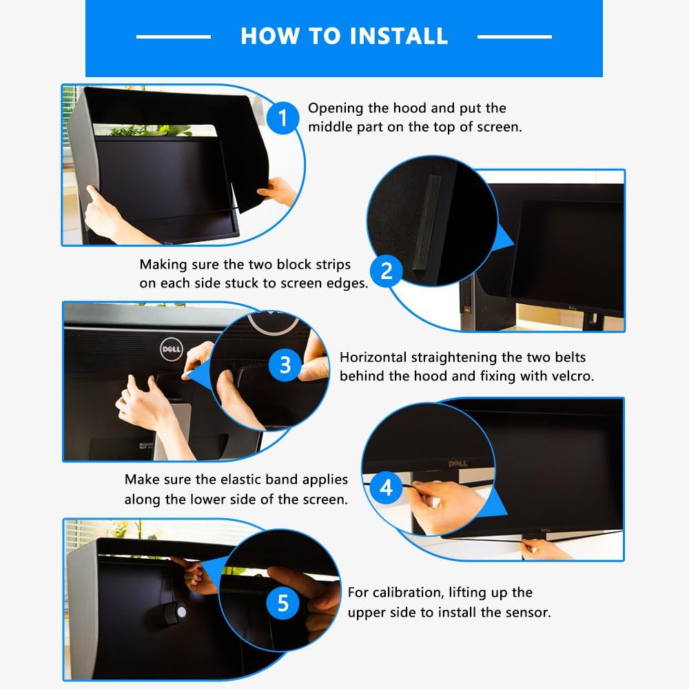 Black LCD LED Monitor Sunshade Hood Pack of 2 M8925