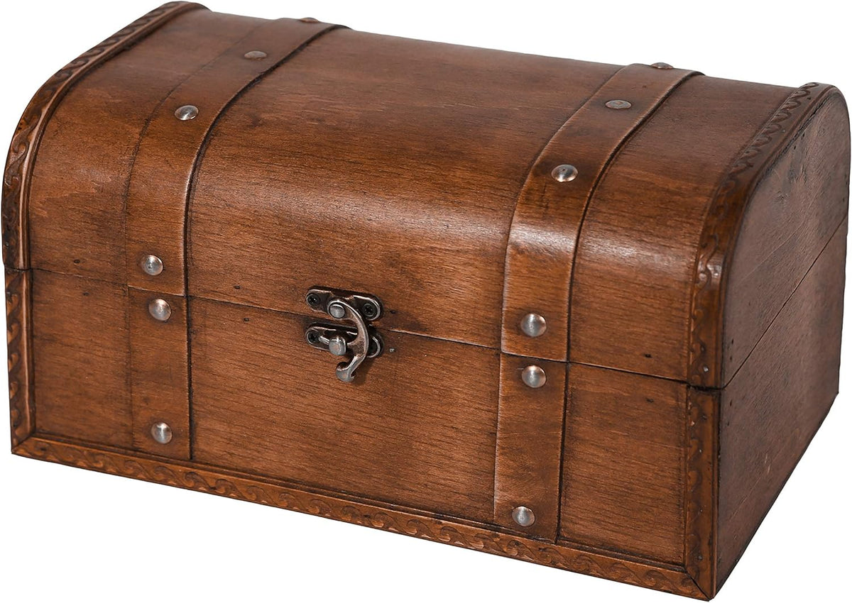 Wooden Storage Trunk Set of 2 with Straps L26459