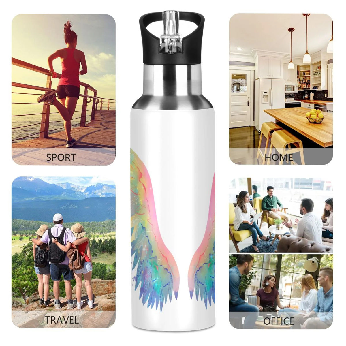 Rainbow Colorful Stainless Steel Insulated Vacuum Flask U8219