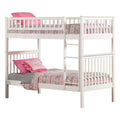 Twin Over Twin White Bunk Bed with Trundle L96364