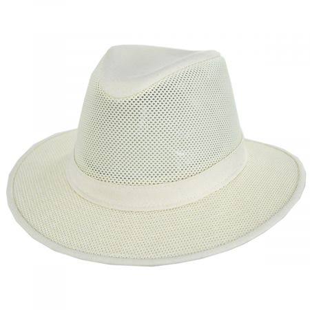 Natural Packable Mesh Safari Fedora Hat C1303