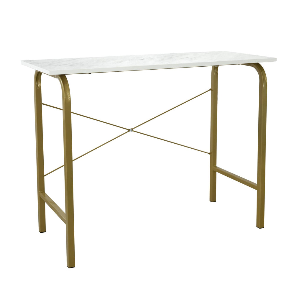 40 inch Faux Marble Top Desk with Brass Frame G1359