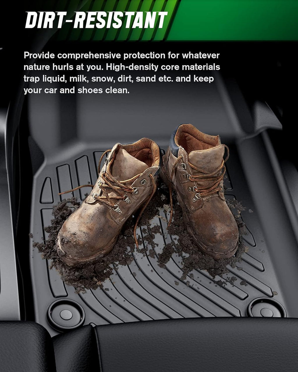 Black TPE All Weather Floor Mats Q3884