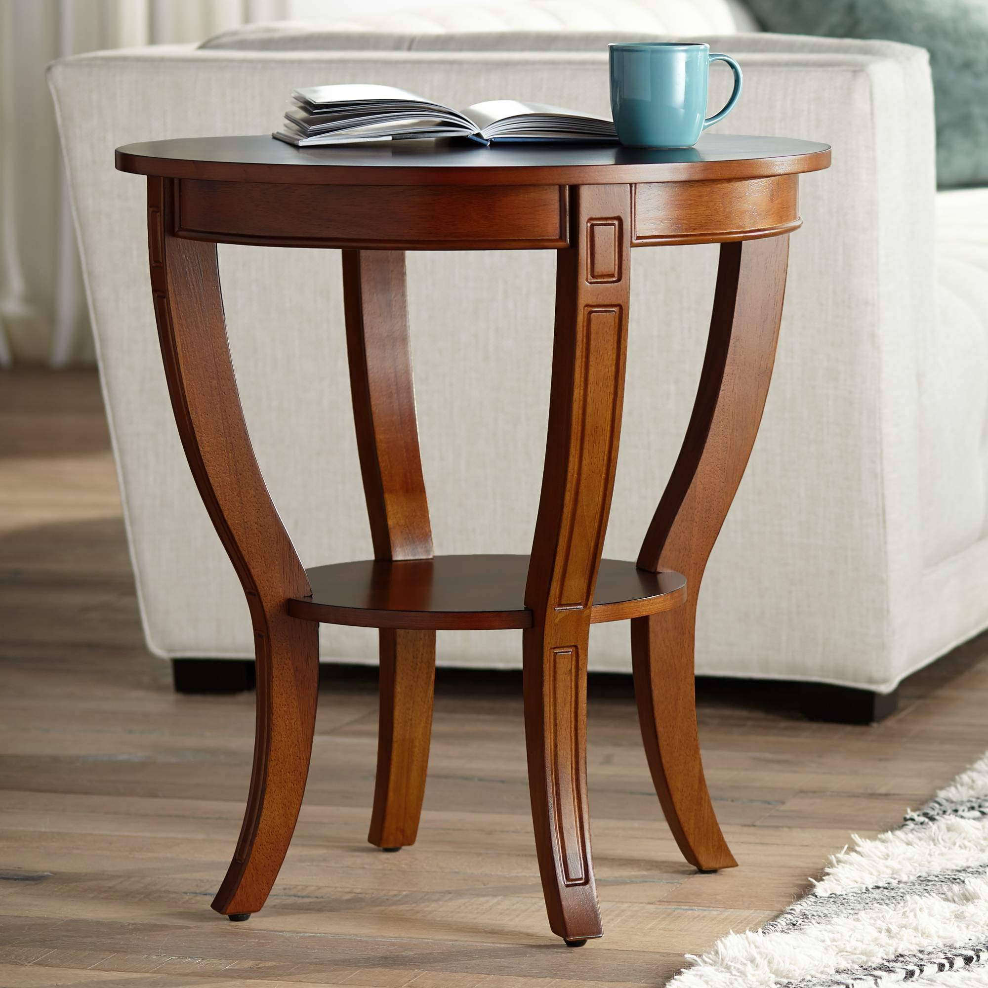Americana Cherry Round Wood End Table S663