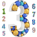 3 Pre-Cut Cardboard Light Up Mosaic Number Balloon Kit M403430