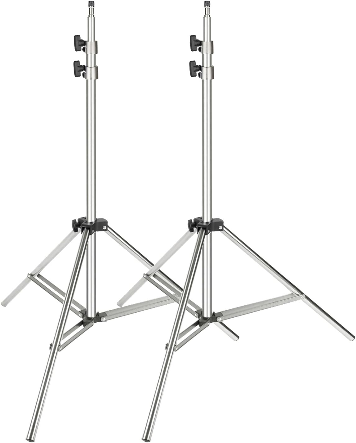Stainless Steel Light Stand Silver 79 inches Foldable Heavy Duty Stand Pack of 2 Q3208