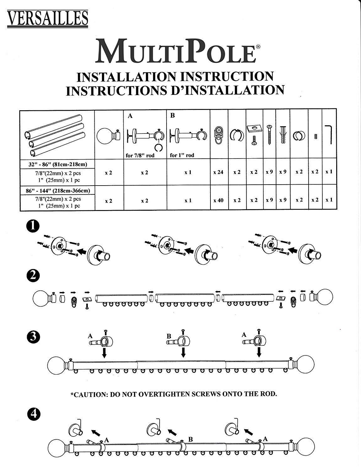 Espresso Multipole Rod Set with Square Finial C117