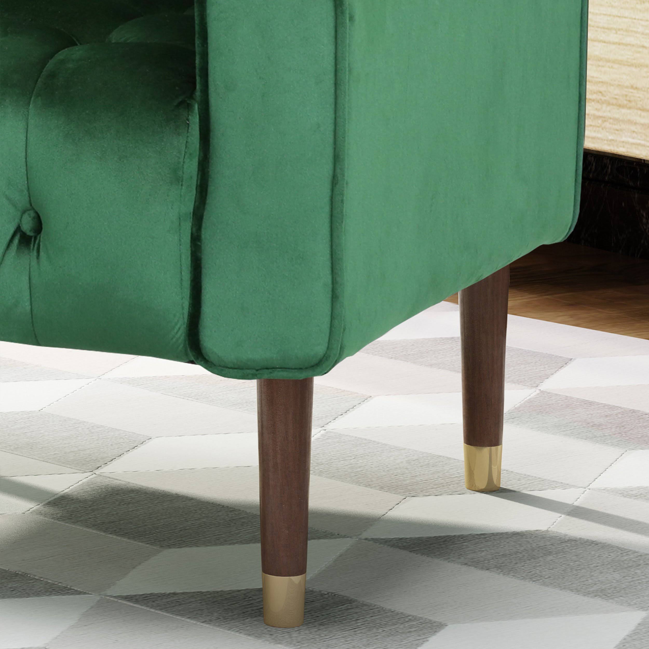 Emerald Velvet Button-Tufted Armchair C4308