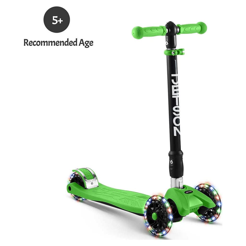 Green Twin Kick Scooter with LED Light up Wheels U53268