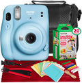 Sky Blue Instant Film Camera with 20 Exposures Twin Film, Carrying Case, Camera Strap & Film Frames N735104