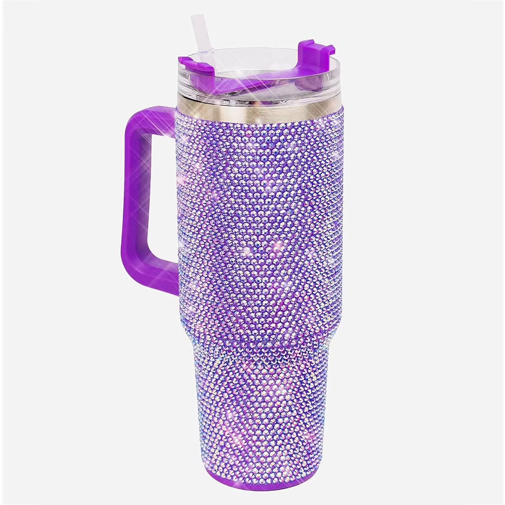 Rhinestone Stainless Steel Insulated Tumbler with Lids Q470