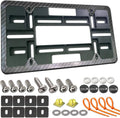 Carbon Fiber License Plate Frame and Bracket, Black Aluminum, Pack of 2 X661565