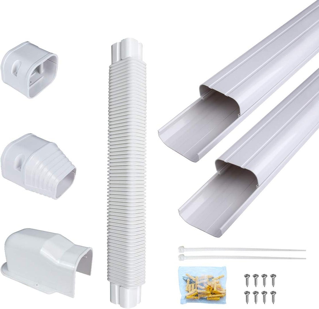 PVC Decorative Air Conditioner Line Set Cover Kit, 3in W, 9ft L, Pack of 2 G54821