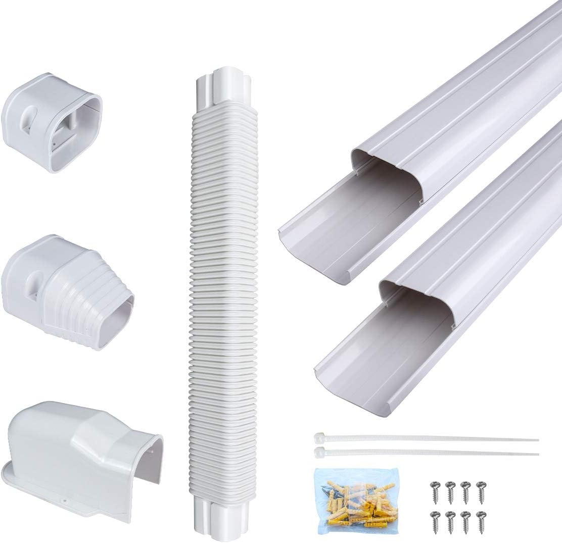PVC Decorative Air Conditioner Line Set Cover Kit, 3in W, 9ft L, Pack of 2 G54821