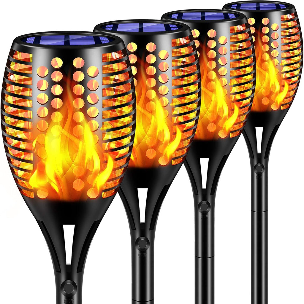 Bronze 96 LED Flickering Flames Torch Lights Outdoor Solar Landscape Lighting (4) L2141