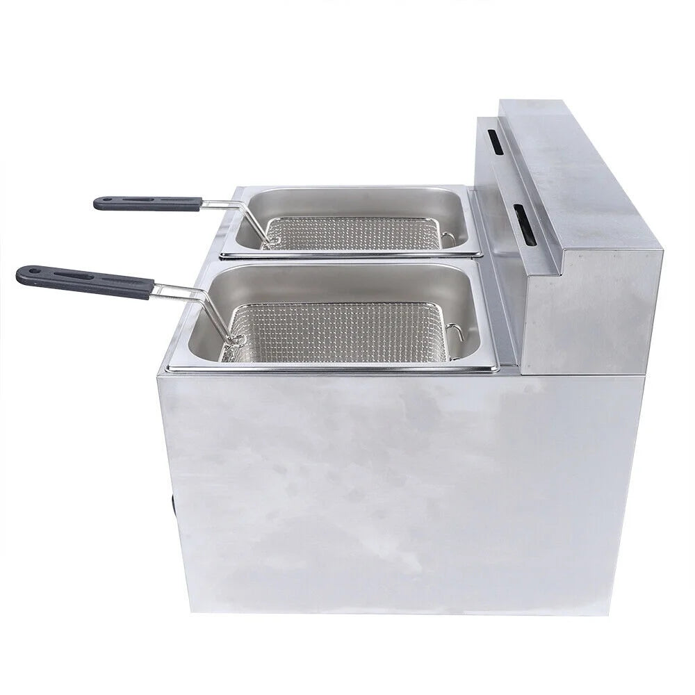 12L Stainless Steel Commercial Gas Fryer with 2 Baskets P84315