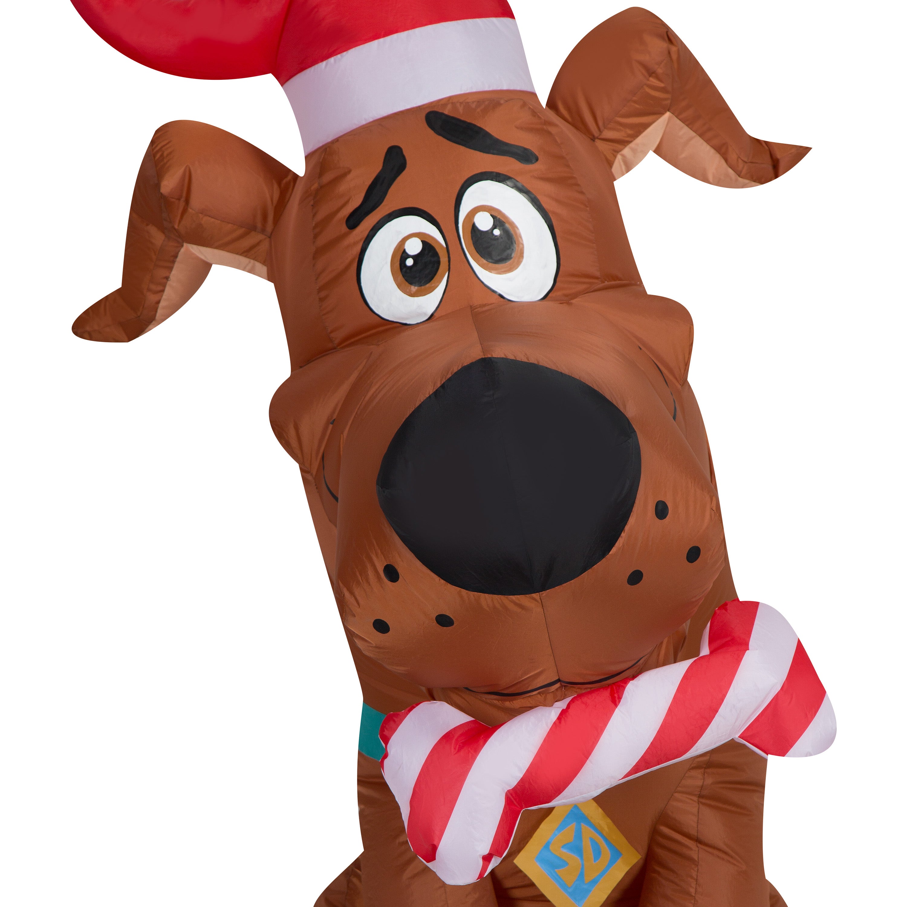 5 Foot Christmas Puppy Airblown Inflatable with Peppermint Bone N451372