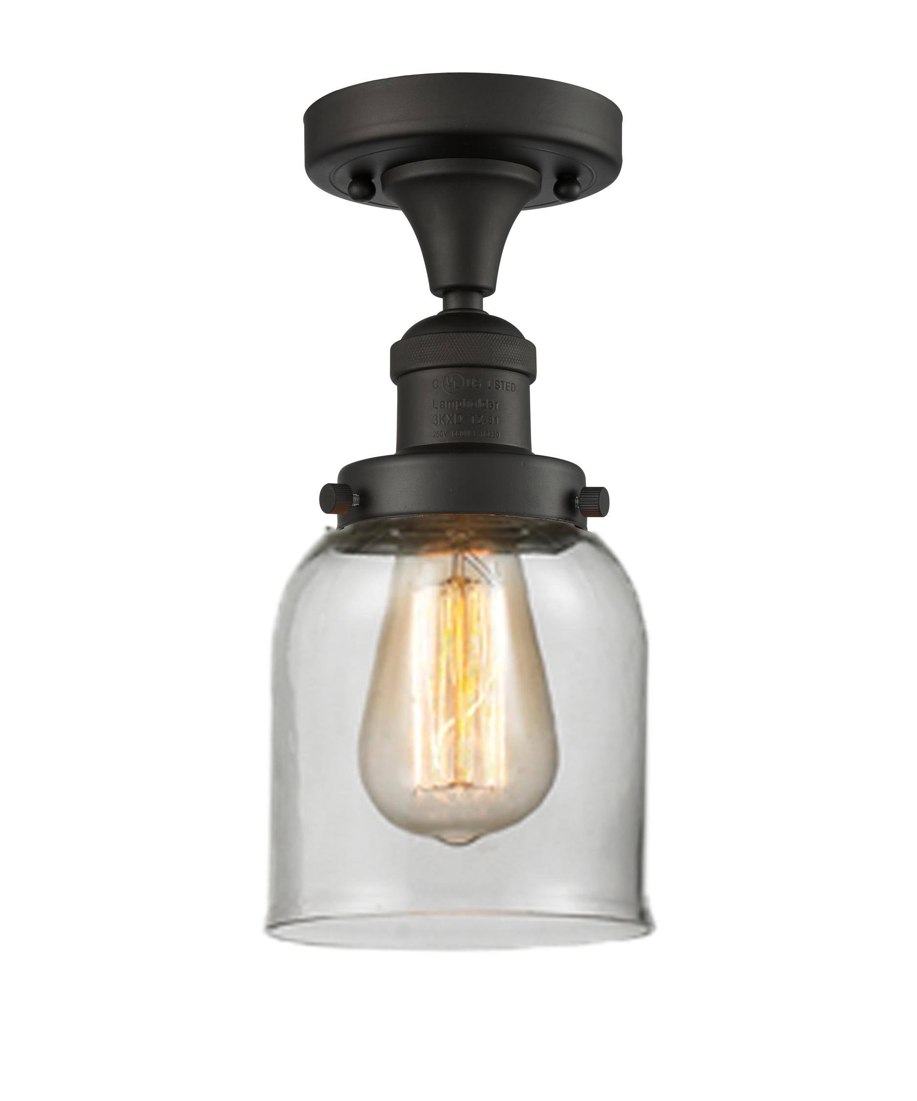 Small Bell 1 Light Semi-Flush Mount F5026
