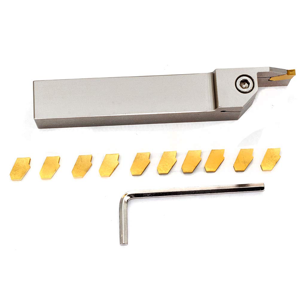 3/4 Indexable Lathe Grooving Parting Holder with 10 Pieces Carbide Inserts Z100