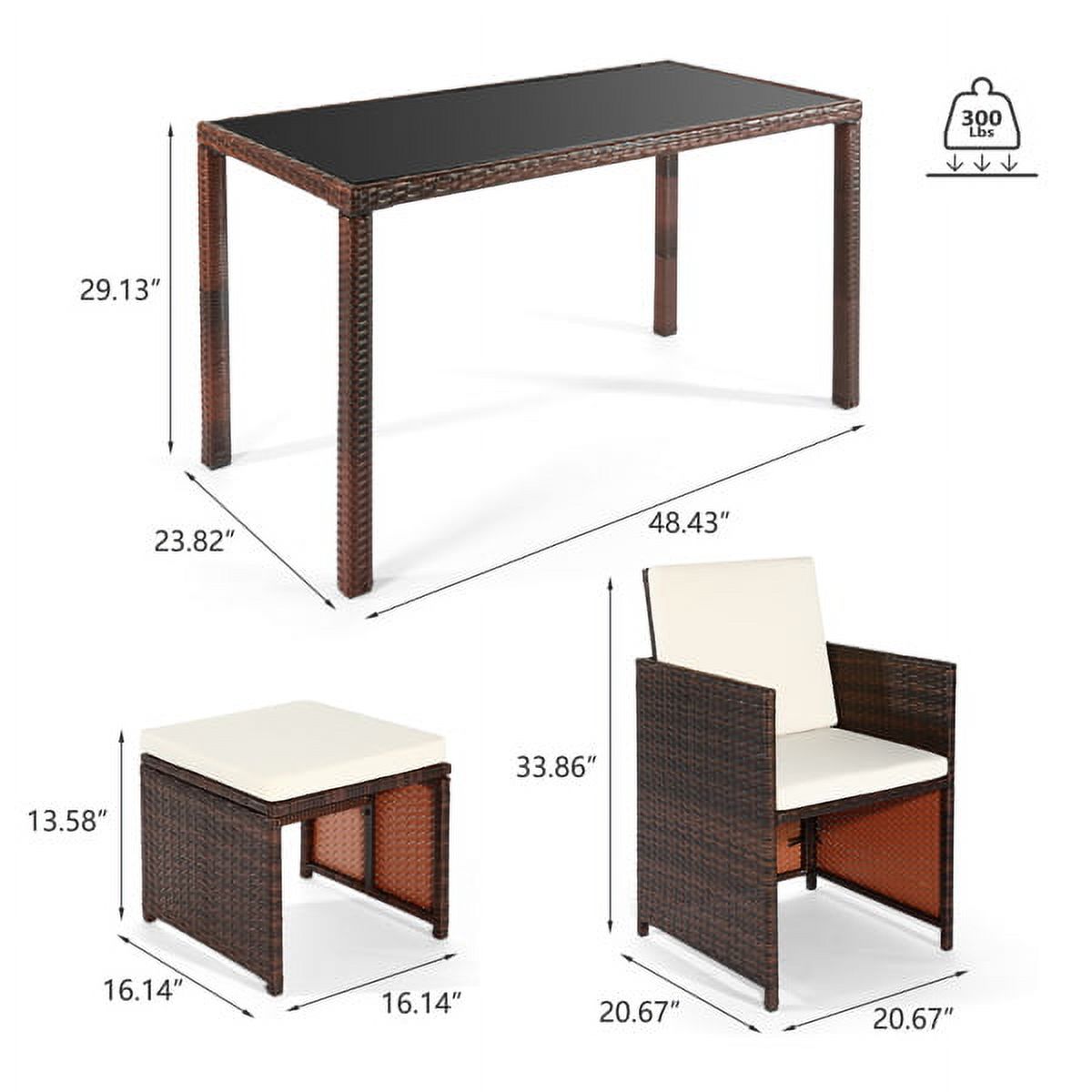5-Piece PE Rattan Outdoor Dining Set U790541