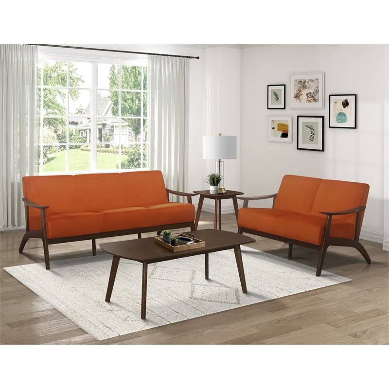 Orange Velvet Loveseat A960437