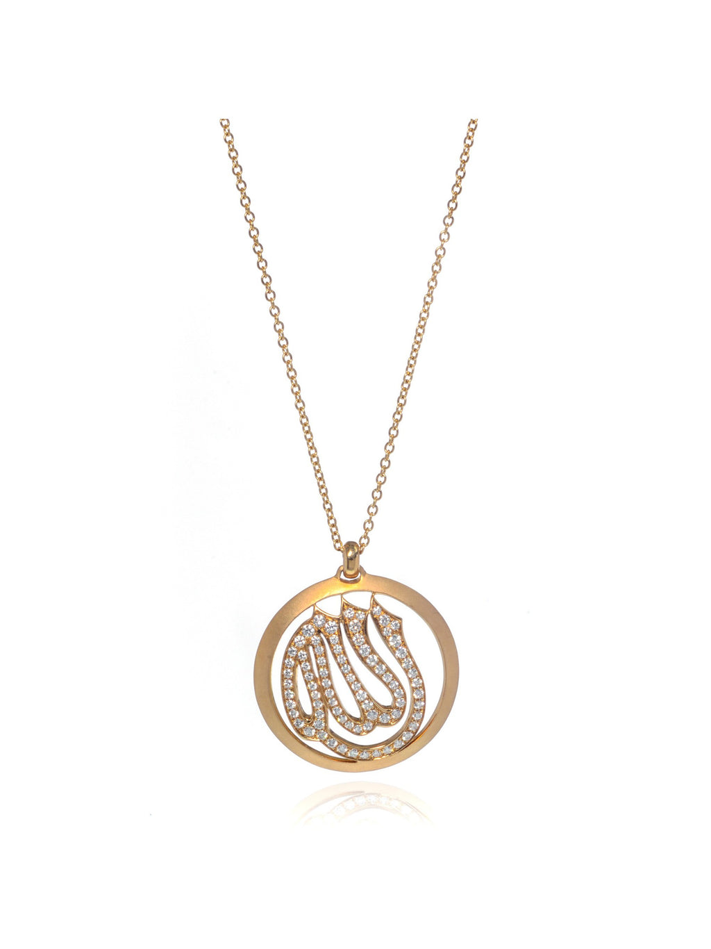 18K Yellow Gold Diamond Pendant Necklace C632