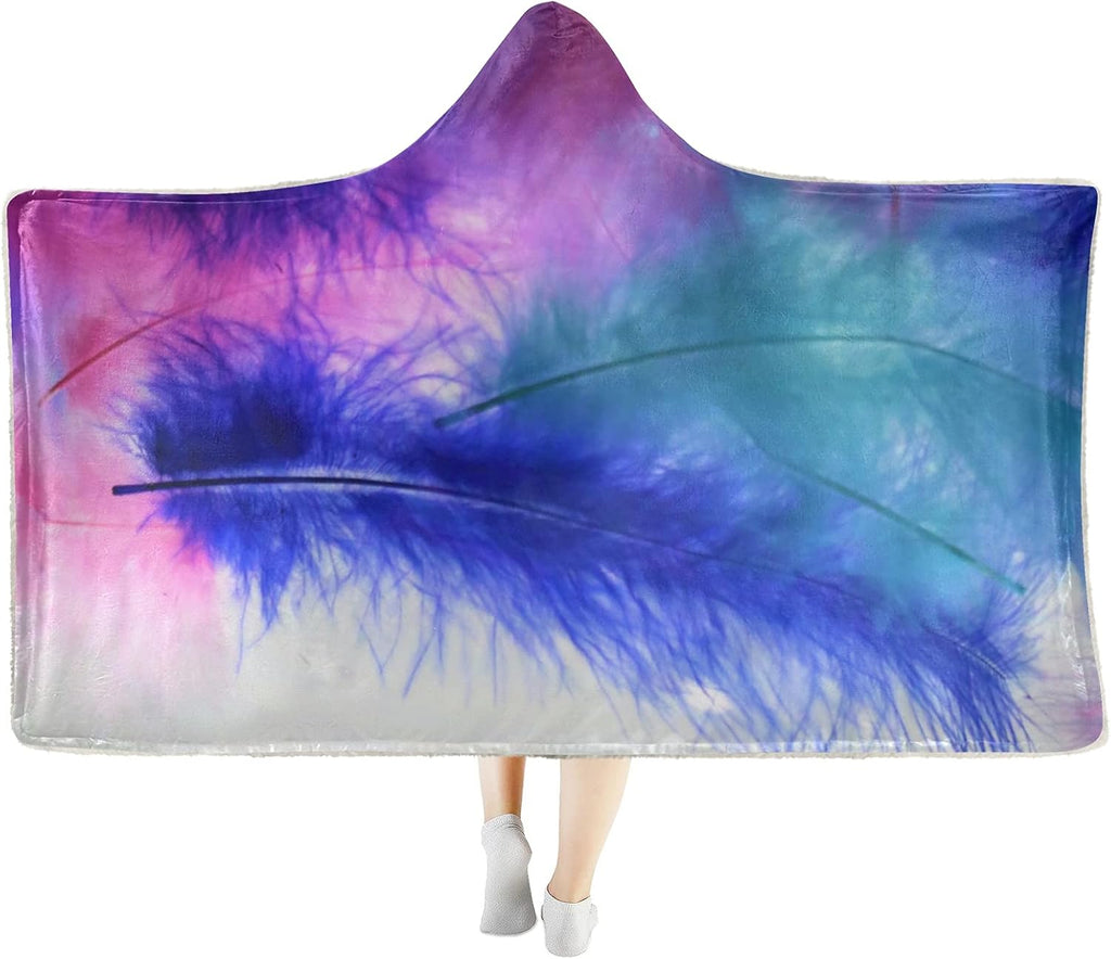 Hooded Tiger Print Sherpa Plush Throw Blanket J3465