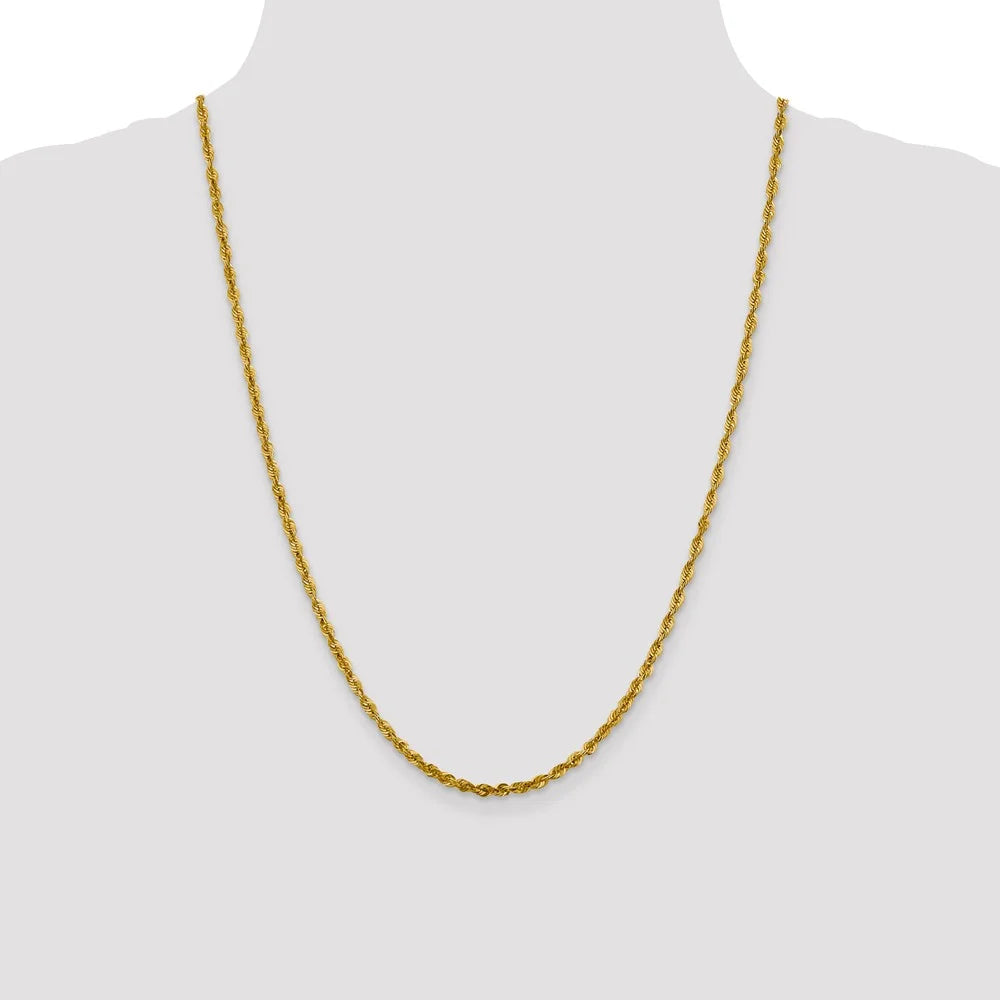 10kt Yellow Gold 24 inch Rope Chain O9762