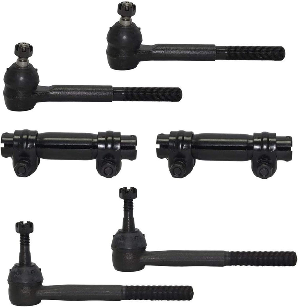 4WD Front Inner & Outer Tie Rods + Adjustment Sleeve 6pc Set J226450