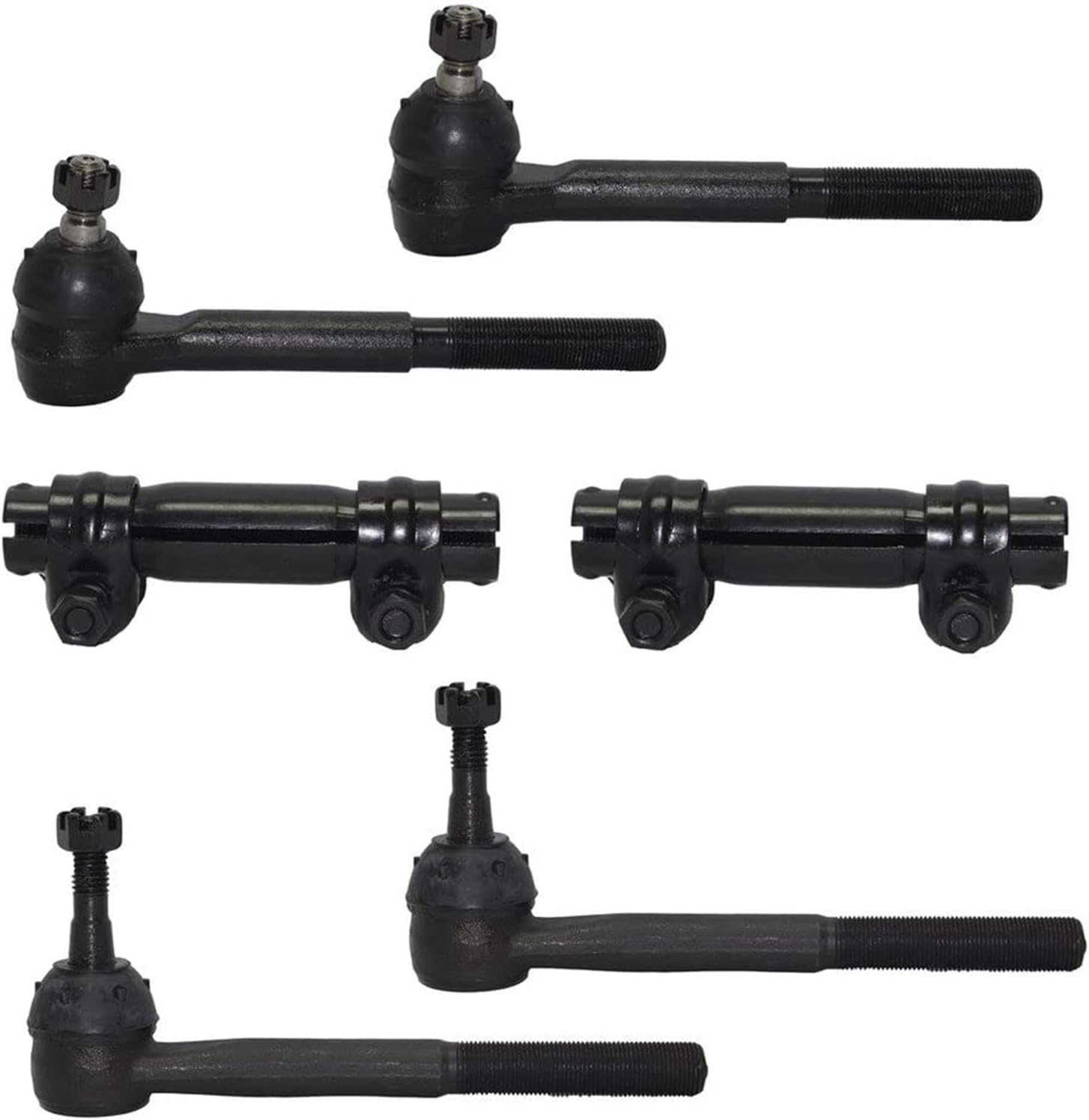 4WD Front Inner & Outer Tie Rods + Adjustment Sleeve 6pc Set J226450