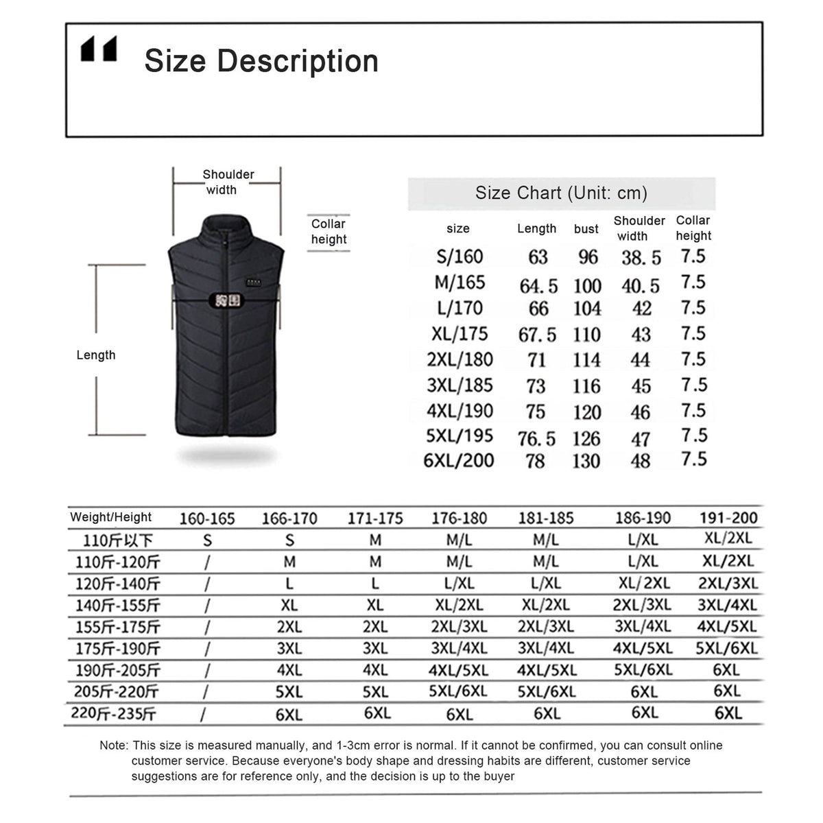 Waterproof Heated Vest with 4 in 1 Smart Controller W906544
