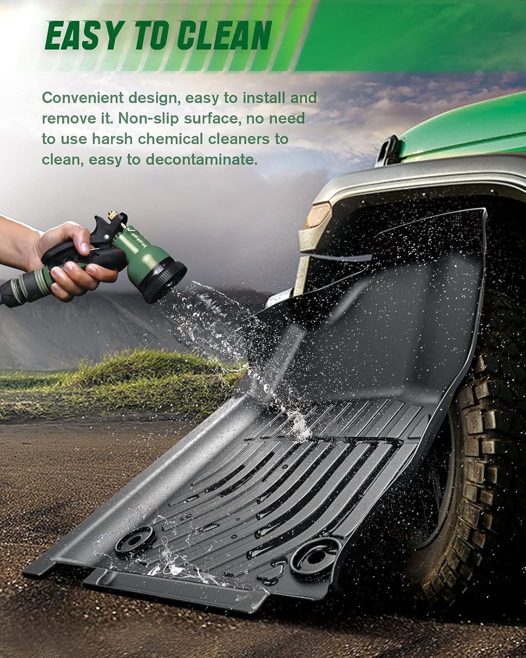 Black TPE All Weather Floor Mats Q3884