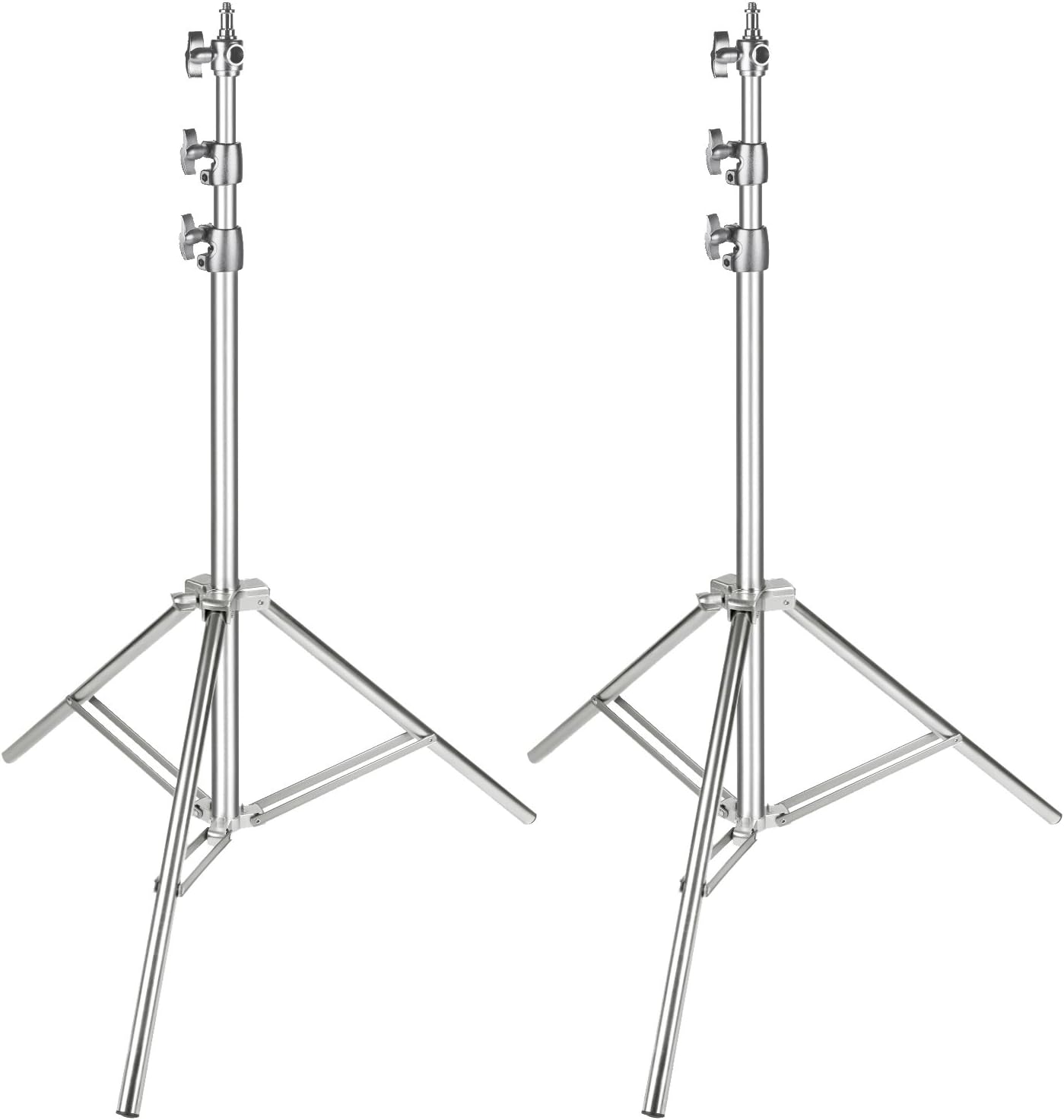 Stainless Steel Light Stand Silver 79 inches Foldable Heavy Duty Stand Pack of 2 Q3208