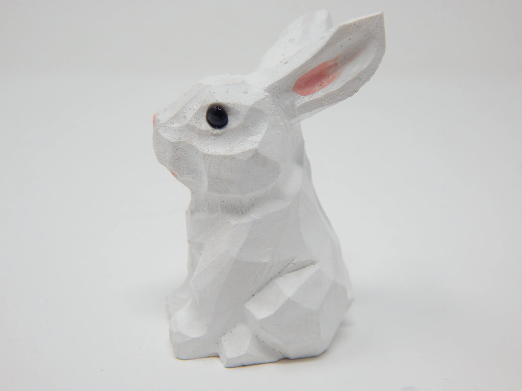 Miniature Wooden Rabbit Figurine, Hand-Made, 2" Z278