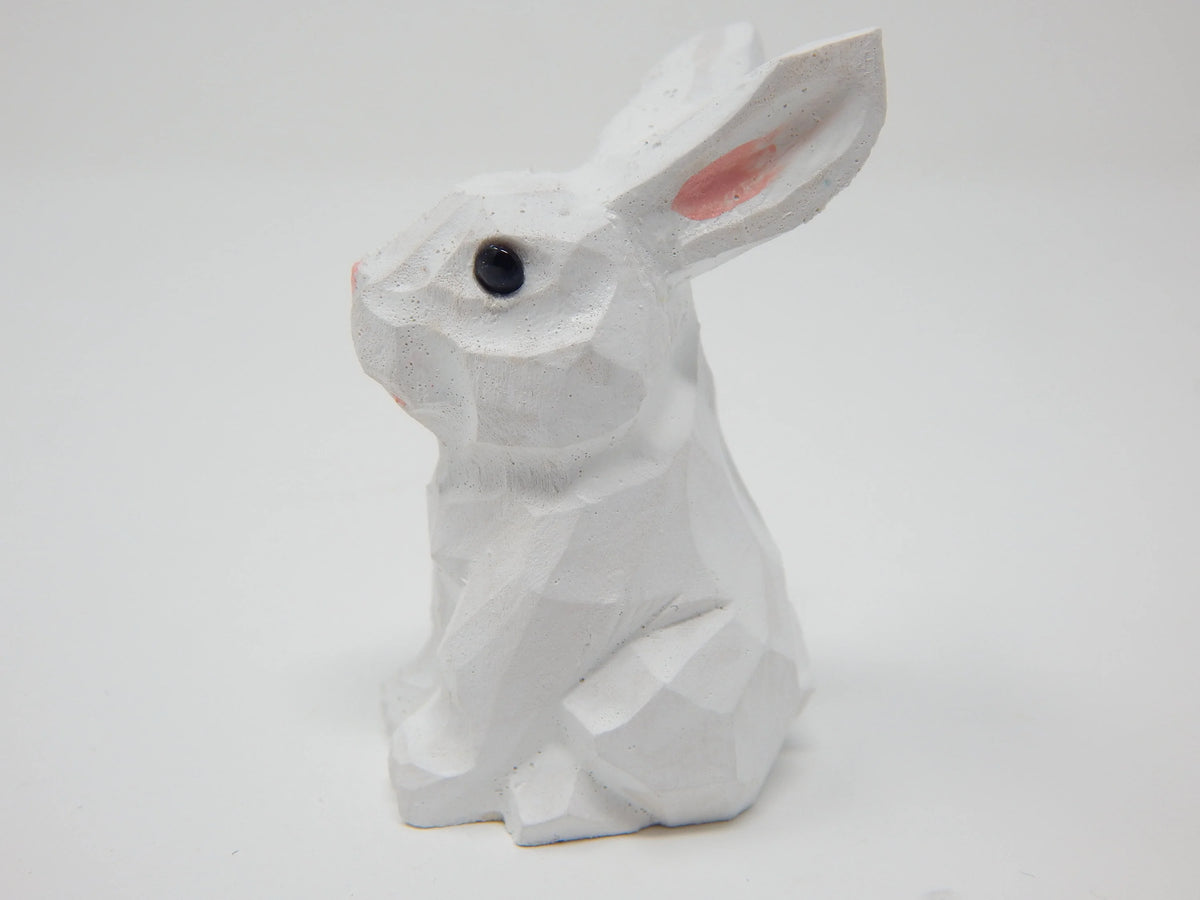 Miniature Wooden Rabbit Figurine, Hand-Made, 2" Z278