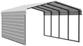 Galvanized Steel Carport with 1-Sided Enclosure, 12' x 20' x 7' H65481