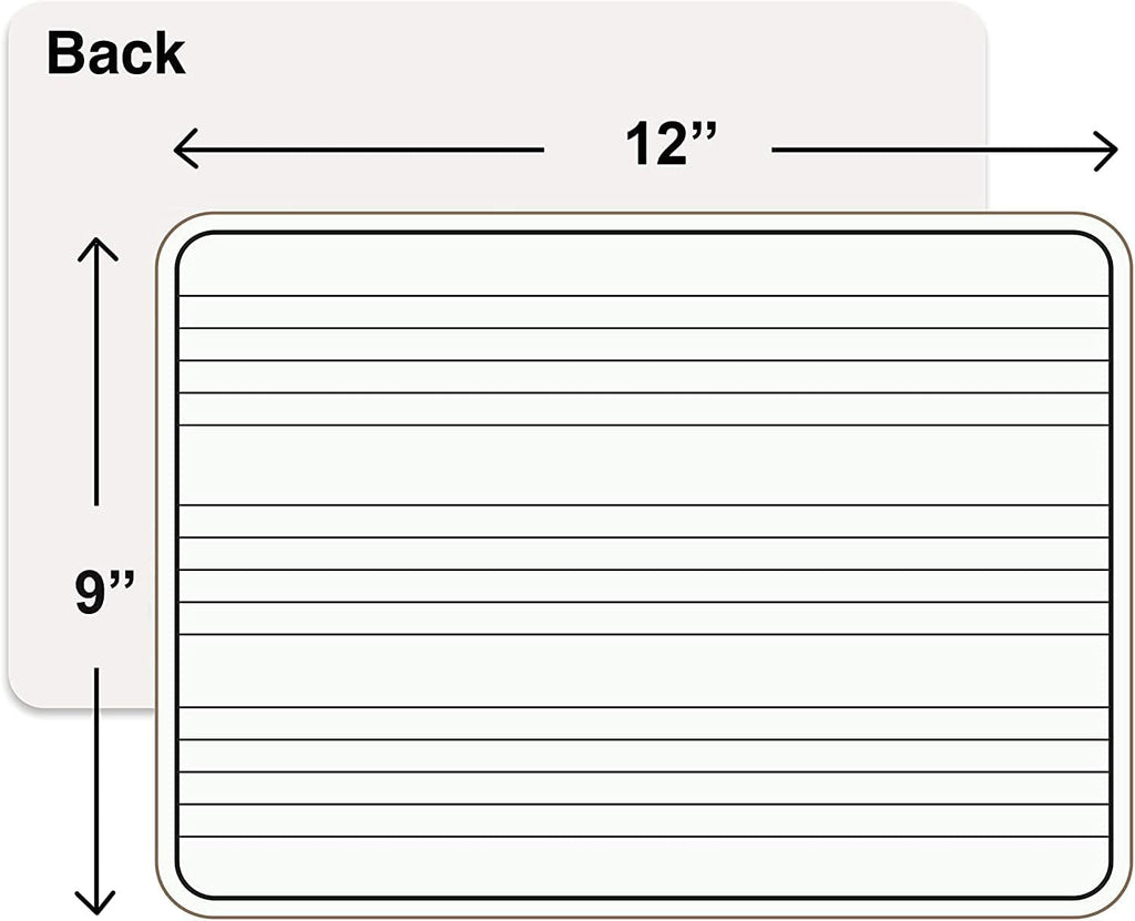 24 Pack Double Sided Dry Erase Music Staff White Boards 9"X"12 Inch D5193