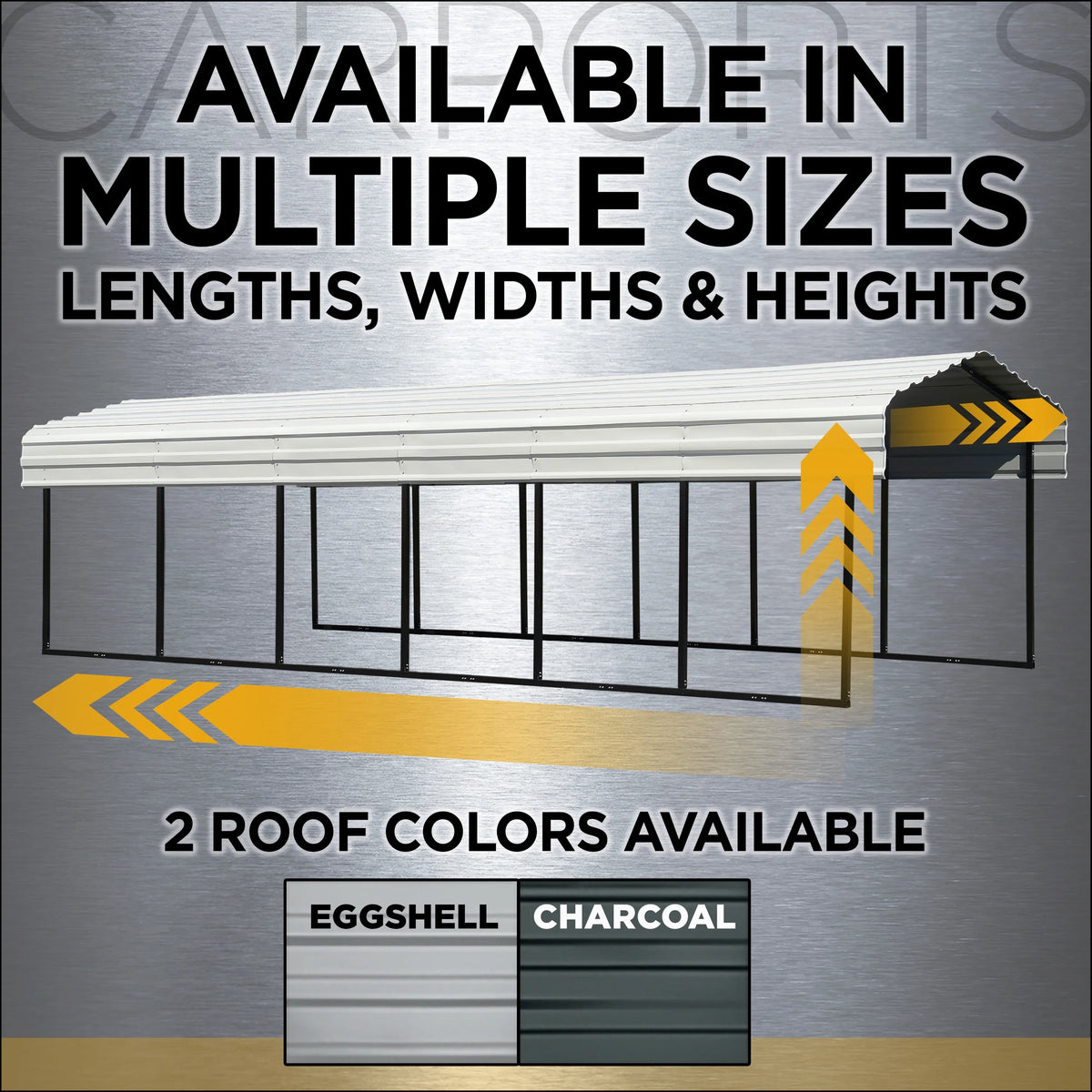 Galvanized Steel Carport with 1-Sided Enclosure, 12' x 20' x 7' H65481