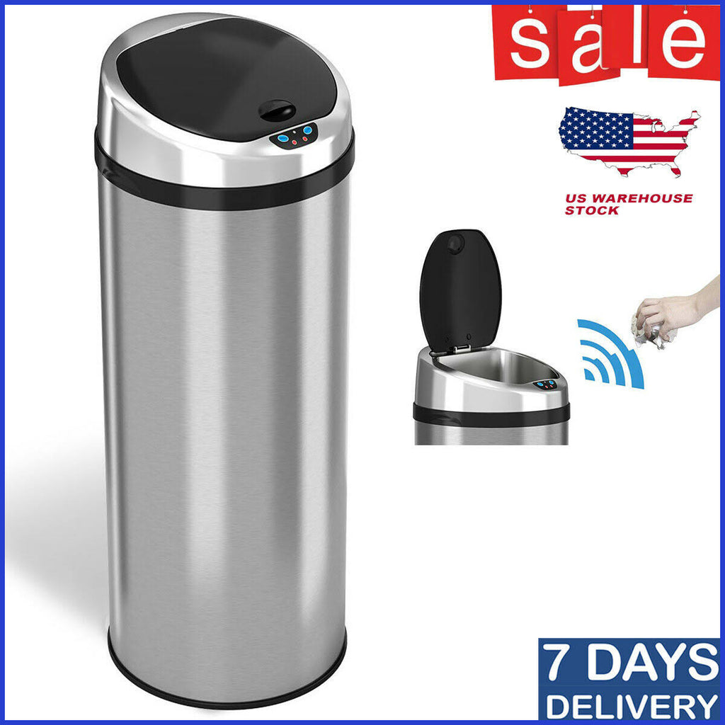 Stainless Steel Motion Sensor Trash Can Q442